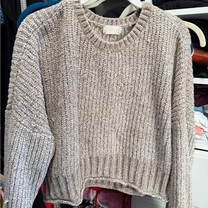 Altar'd State Taupe Crew Neck Sweater